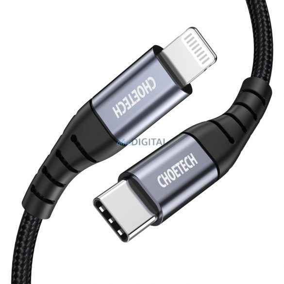 USB-C - Cablu Lightning Choetech IP0042 MFi 480Mb/s 3A 3m - negru