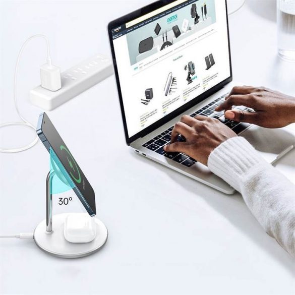 Choetech 15w magsafe 2-in-1 suport încărcător wireless 2 Silver