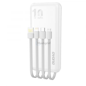 Dudao K6Pro Power Bank universal 10000mAh cu cablu USB, USB tip C, alb fulger (K6Pro-alb)