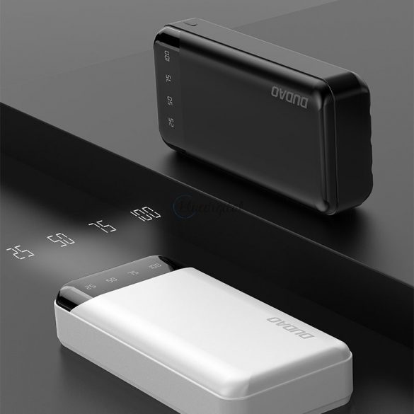 Dudao powerbank încăpător cu 3 cabluri încorporate 20000mAh USB tip C + micro USB + Lightning alb (Dudao K6Pro +)