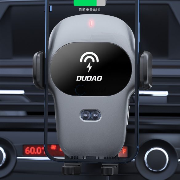 Suport auto Dudao cu încărcător wireless Qi încorporat 15W gri (F20xs)