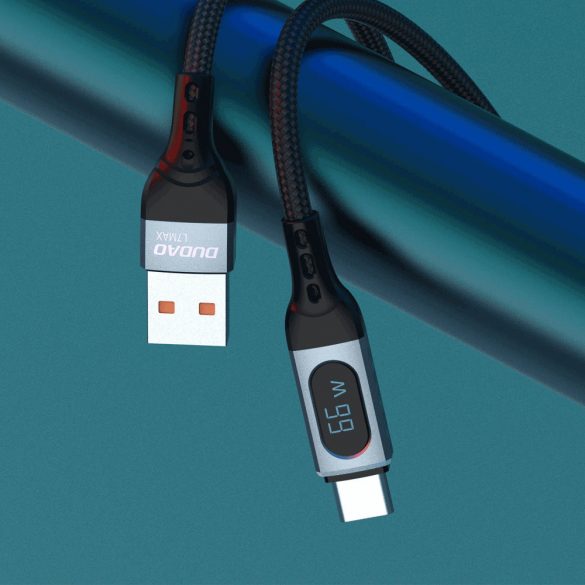 Cablu USB Dudao - USB tip C cu încărcare rapidă PD 66W negru (L7Max)