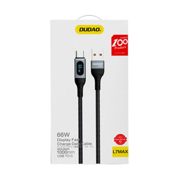 Cablu USB Dudao - USB tip C cu încărcare rapidă PD 66W negru (L7Max)