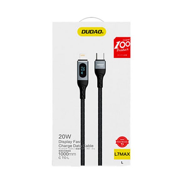 Cablu USB tip C Dudao - Lightning Fast Charging PD 20W negru (L7MaxL)