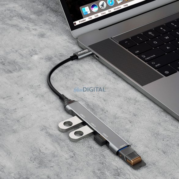 Dudao HUB 4in1 USB-C - 4x USB-A (3 x USB2.0 / USB3.0) 6.3cm negru (A16T)