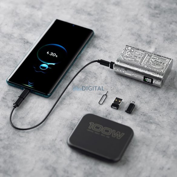 Dudao K20 USB-A / USB-C Powerbank 10000mAh 22.5W - argintiu