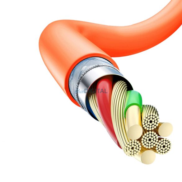 Cablu înclinat USB-C - Lightning 30W 1m rotație 180° Dudao - portocaliu
