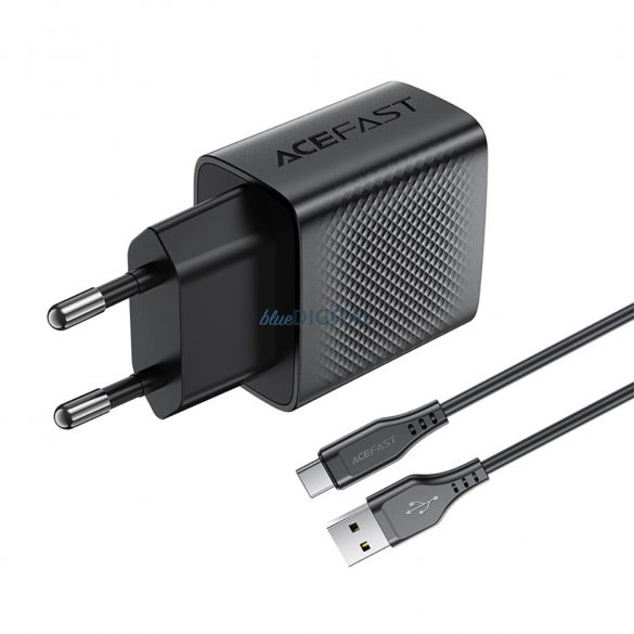 Acefast A90 Încărcător AC cu conexiune 1xUSB-A și conexiune USB-A - Type-C GaN QC 18W - negru