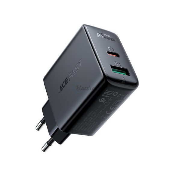 Încărcător de perete Acefast USB tip C / USB 32W, PPS, PD, QC 3.0, AFC, FCP negru (A5 negru)