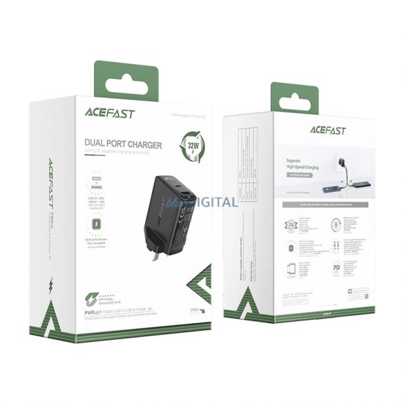 Adaptor de călătorie Acefast A8 UK 32W PD QC 3.0 - negru