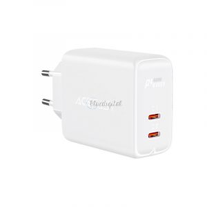 Acefast încărcător 2x USB Tip C 40W, PPS, PD, QC 3.0, AFC, FCP alb (A9 alb)