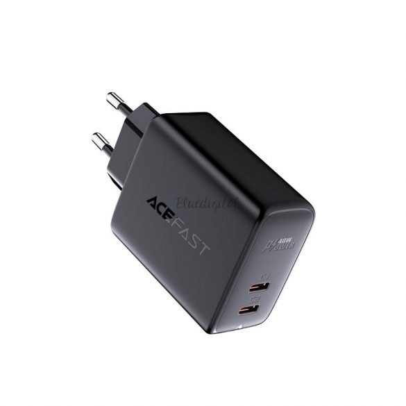 Acefast încărcător 2x USB Tip C 40W, PPS, PD, QC 3.0, AFC, FCP alb (A9 alb)