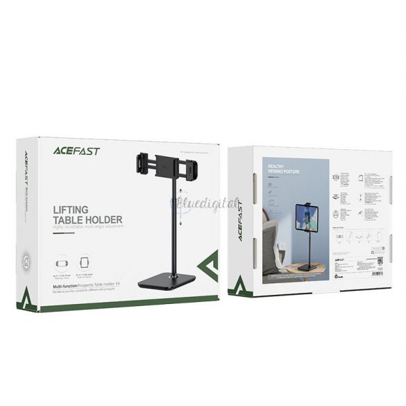 Suport telescopic pentru telefon și tabletă Acefast (135-230mm lățime) pentru birou 360 ° negru (E4 negru)