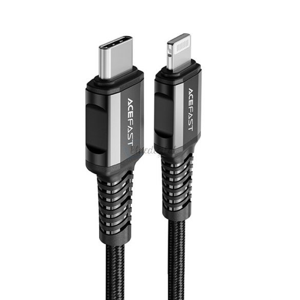 Cablu Acefast MFI USB tip C - Lightning 1,2 m, 30 W, 3 A negru (C1-01 negru)