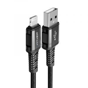 Cablu Acefast MFI USB - Lightning 1,2 m, 2,4 A negru (C1-02 negru)