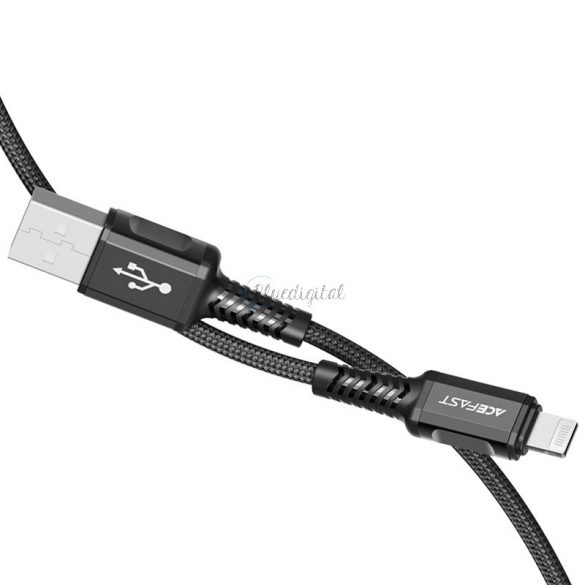 Cablu Acefast MFI USB - Lightning 1,2 m, 2,4 A negru (C1-02 negru)