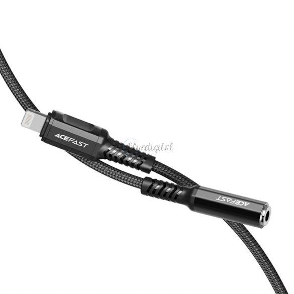 Cablu audio Acefast MFI Lightning - mini mufă de 3,5 mm (femă) 18 cm, AUX negru (C1-05 negru)