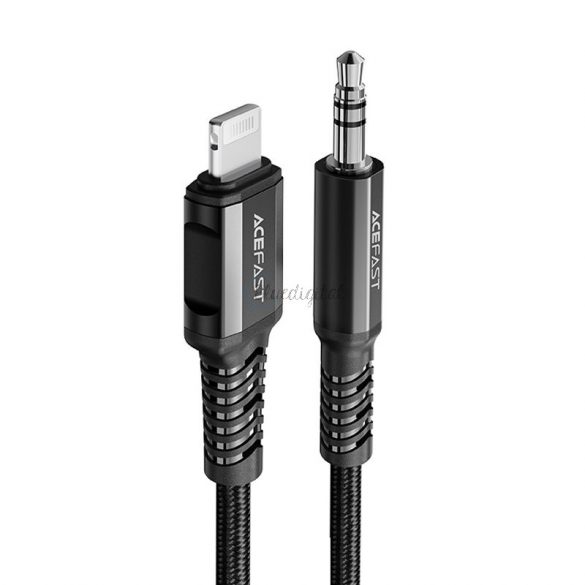 Cablu audio Acefast MFI Lightning - mini mufă de 3,5 mm (mascul) 1,2 m, AUX negru (C1-06 negru)