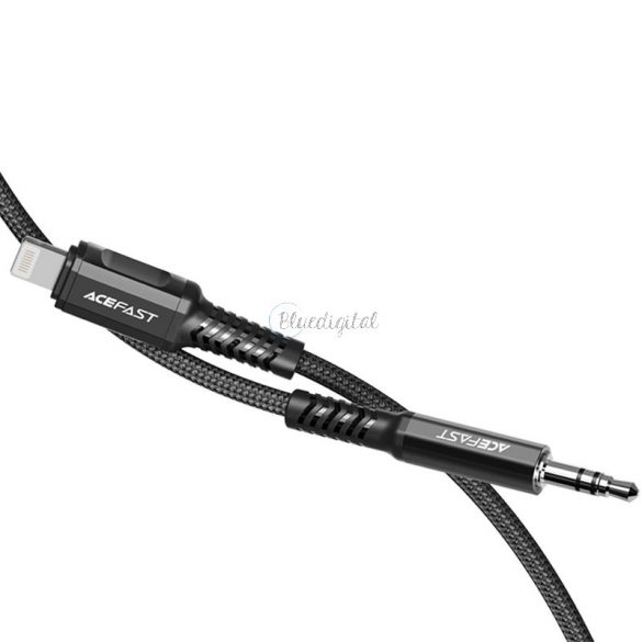 Cablu audio Acefast MFI Lightning - mini mufă de 3,5 mm (mascul) 1,2 m, AUX negru (C1-06 negru)