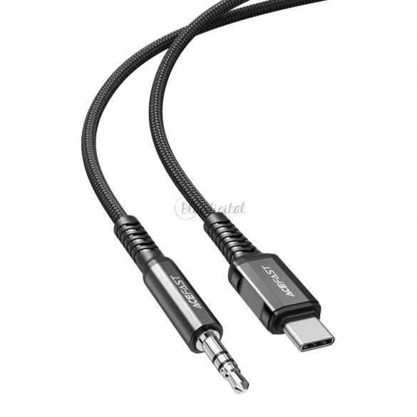 Cablu audio Acefast USB tip C - mini mufă de 3,5 mm (mascul) 1,2 m, AUX negru (C1-08 negru)