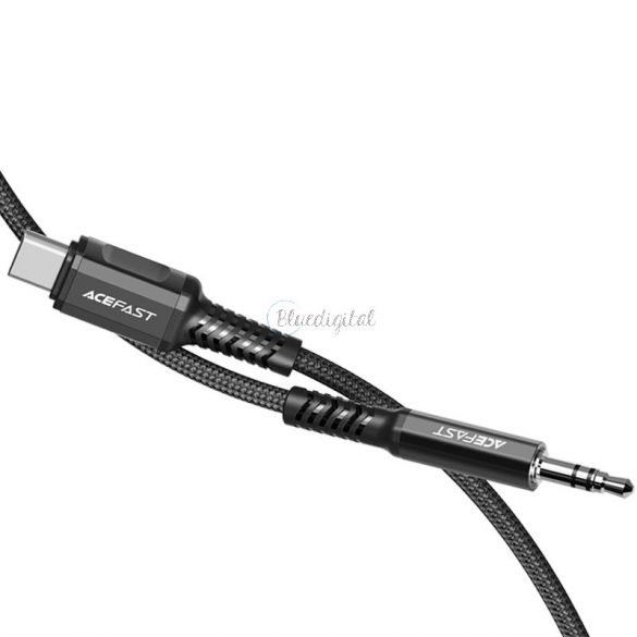 Cablu audio Acefast USB tip C - mini mufă de 3,5 mm (mascul) 1,2 m, AUX negru (C1-08 negru)