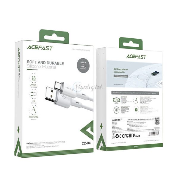 Cablu USB Acefast - USB tip C 1,2 m, 3 A alb (C2-04 alb)