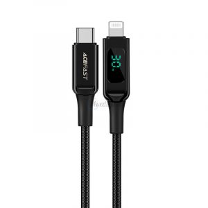 Acefast cablu MFI USB Tip C - Lightning 1.2m, 30W, 3A negru (C6-01 Negru)