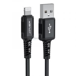 Cablu Acefast MFI USB - Lightning 1,8m, 2,4A negru (C4-02 A Negru)