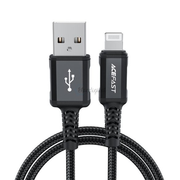 Cablu Acefast MFI USB - Lightning 1,8m, 2,4A negru (C4-02 A Negru)