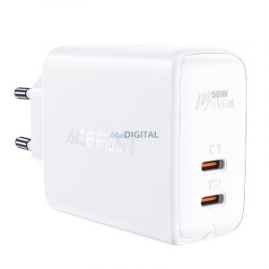 Încărcător Acefast GaN USB Type C 50W, PD, QC 3.0, AFC, FCP alb (A29 alb)