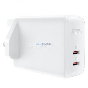 Încărcător Acefast GaN (priză UK) 2x USB tip C 50W, furnizare de energie, PPS, Q3 3.0, AFC, FCP (A32 UK)