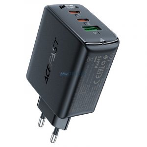 Încărcător rapid Acefast GaN (2xUSB-C / USB-A) PPS / PD / QC4+ 65W negru (A41)