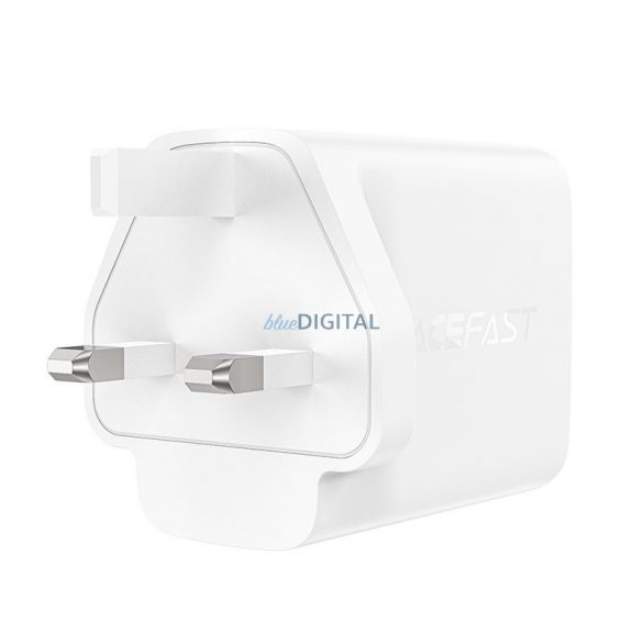 Încărcător Acefast GaN 65W 3 porturi (1xUSB, 2xUSB C PD) mufă UK albă (A44)