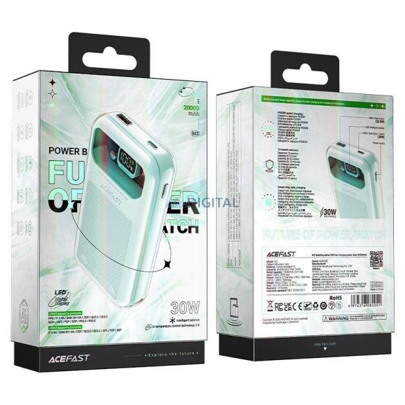 Acefast M2 Sparkling Series powerbank 20000mAh 30W - verde