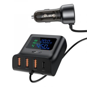 Încărcător auto Acefast B11 138W USB-A USB-C cu 6 porturi - negru