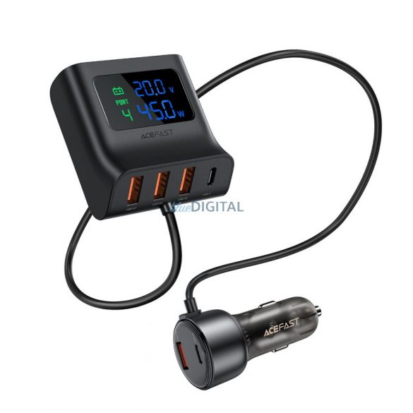 Încărcător auto Acefast B11 138W USB-A USB-C cu 6 porturi - negru