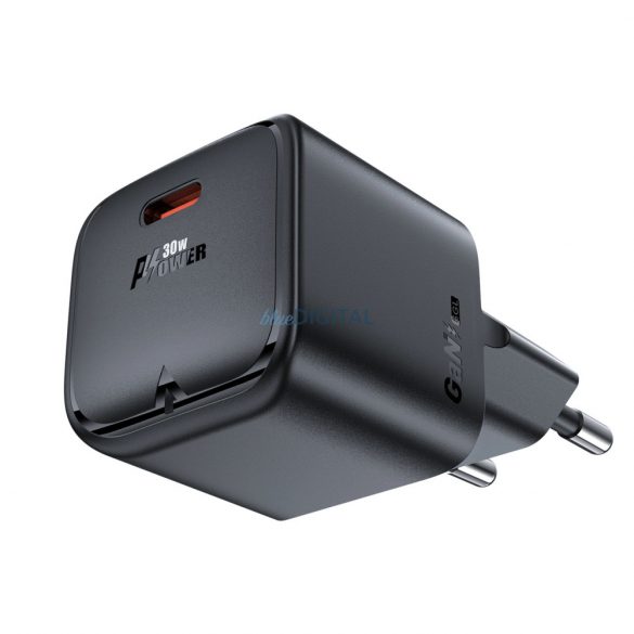 Incarcator de perete Acefast A77 Mini PD 30W GaN USB-C - negru