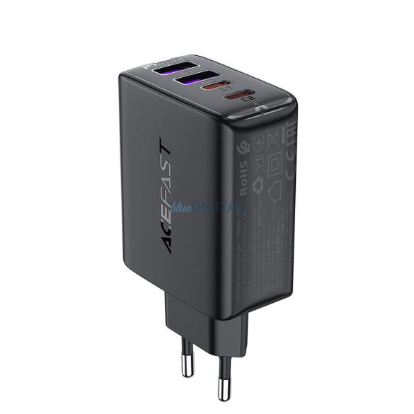 Încărcător Acefast A61 PD 45W GaN 2 x USB-C + 2 x USB-A cu 4 porturi - negru