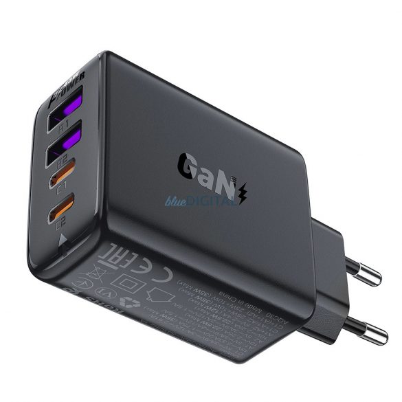 Încărcător Acefast A61 PD 45W GaN 2 x USB-C + 2 x USB-A cu 4 porturi - negru