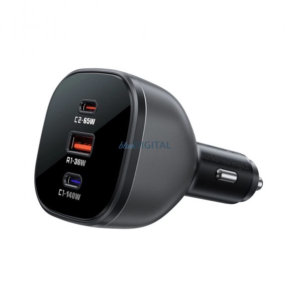 Încărcător auto Acefast B14 cu conexiuni 1xUSB-A și 2xUSB-C 165W - negru