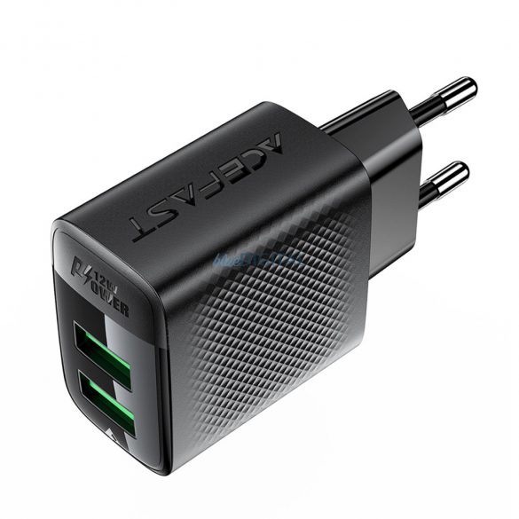 Încărcător de rețea Acefast A86 cu conexiune 2xUSB-A 12W - negru