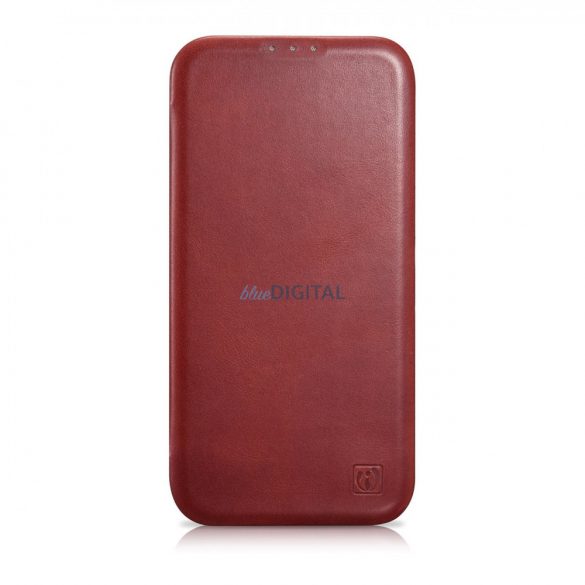 iCarer CE Oil Wax Premium piele Folio husă din piele pentru iPhone 14 Pro Flip Magnetic MagSafe Red (AKI14220706-RD)