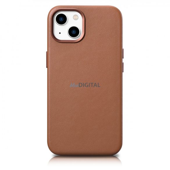 iCarer Case Husă din piele naturală pentru iPhone 14 maro (WMI14220705-BN) (compatibilă MagSafe)