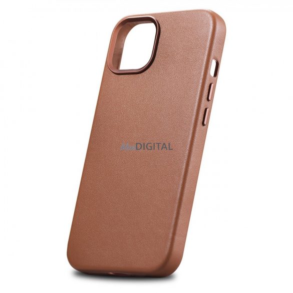 iCarer Case Husă din piele naturală pentru iPhone 14 maro (WMI14220705-BN) (compatibilă MagSafe)