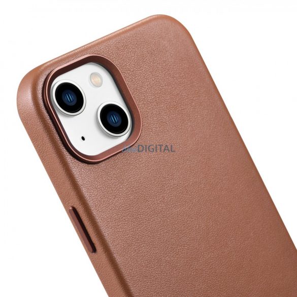 iCarer Case Husă din piele naturală pentru iPhone 14 maro (WMI14220705-BN) (compatibilă MagSafe)