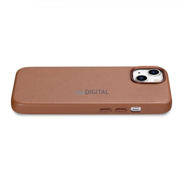 iCarer Case Husă din piele naturală pentru iPhone 14 maro (WMI14220705-BN) (compatibilă MagSafe)