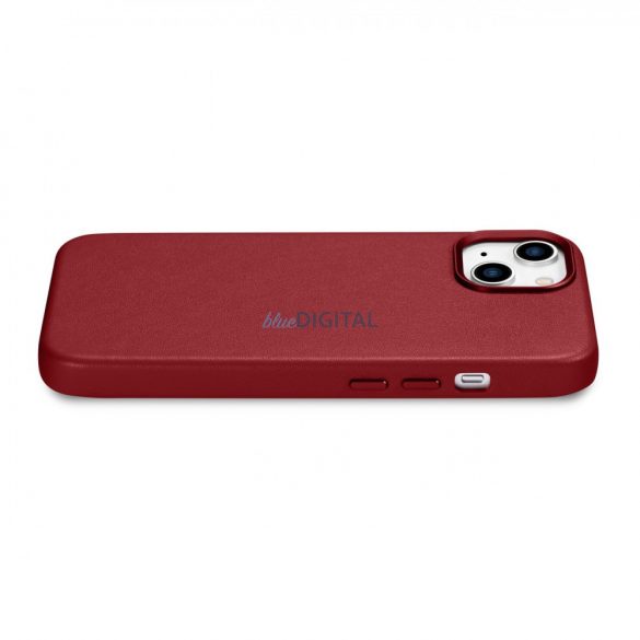 iCarer Case Husă din piele naturală pentru iPhone 14 roșu (WMI14220705-RD) (compatibilă MagSafe)