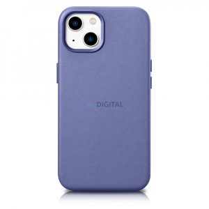 iCarer Husă din piele Husă din piele naturală pentru iPhone 14 violet deschis (WMI14220705-LP) (compatibilă MagSafe)