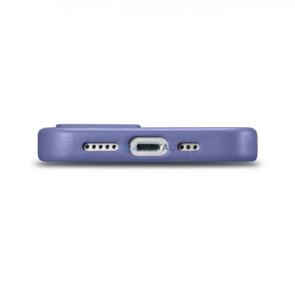 iCarer Husă din piele Husă din piele naturală pentru iPhone 14 violet deschis (WMI14220705-LP) (compatibilă MagSafe)