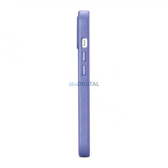 iCarer Husă din piele Husă din piele naturală pentru iPhone 14 violet deschis (WMI14220705-LP) (compatibilă MagSafe)